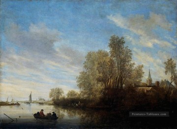 Rivière paysage Salomon van Ruysdael Peinture à l'huile